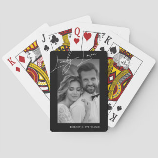 Cartas Elegante Baraja de Fotos de Pareja en Blanco y Neg