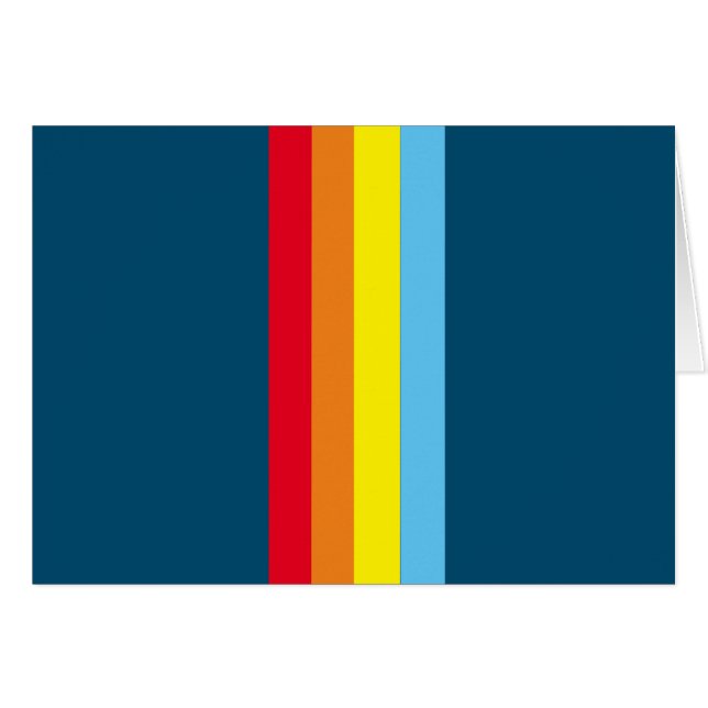 Cartas en blanco de bandas retro (Múltiple azul de (Anverso (Horizontal))