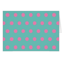 Cartas en blanco de puntos de polka (Aqua y rosa)