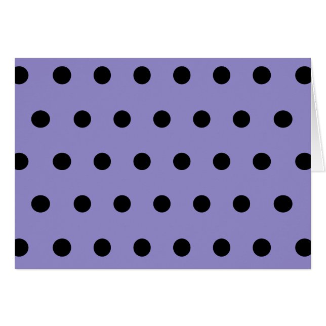 Cartas en blanco de puntos de polka (Lavanda y neg (Anverso (Horizontal))