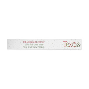 Cartas Estampadas de Texas y Corona de Poinsettia