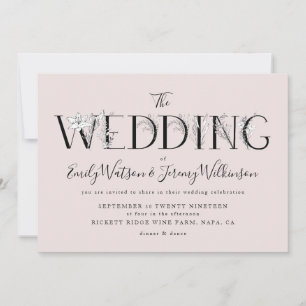 Cartas florales formales de Musk Rosado Invitación