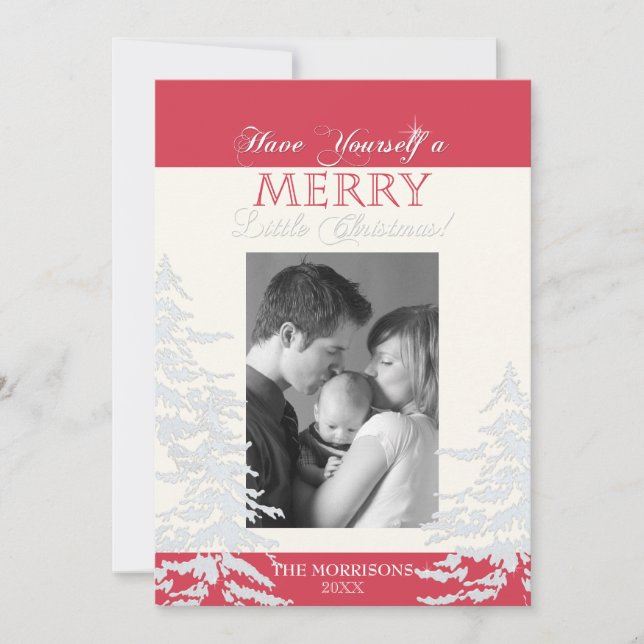 Cartas fotográficas de árboles blancos de Navidad 