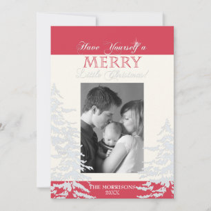 Cartas fotográficas de árboles blancos de Navidad 