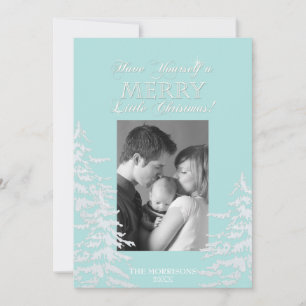 Cartas fotográficas de árboles blancos de Navidad 