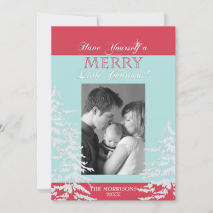 Cartas fotográficas de árboles blancos de Navidad 
