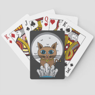 Cartas Gato cósmico de la luna - azul - baraja