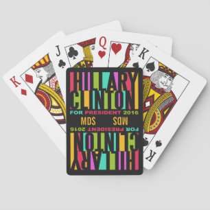 Cartas Hillary Clinton 2016 sobre la baraja de la tarjeta