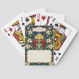 Cartas Libro de firmas de boda de mariquita con baraja de