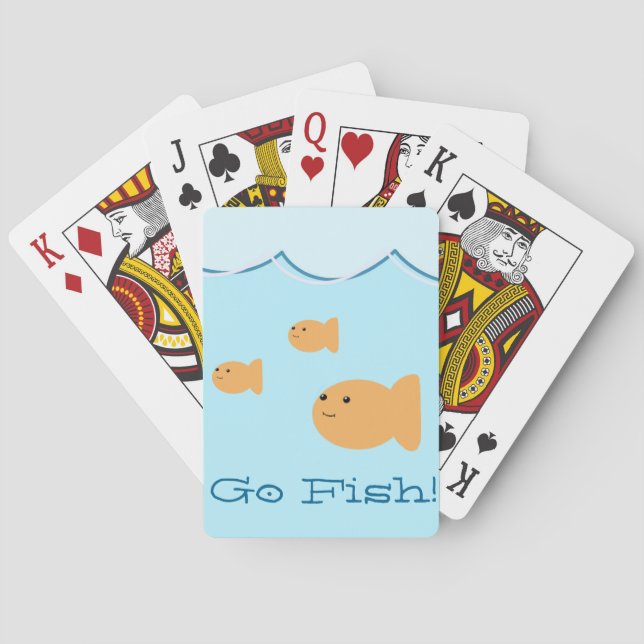 Cartas Los niños van baraja del Goldfish de los pescados (Reverso)
