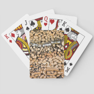 Cartas Madera tajada en una baraja del póker de la pila