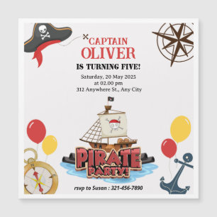 Cartas magnéticas de cumpleaños en el mar pirata n
