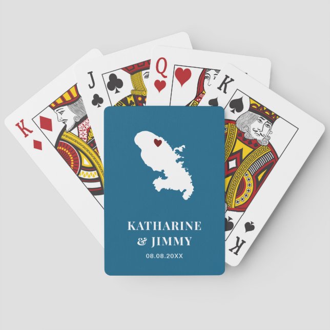 Cartas Mapa de la isla de la baraja martiniquesa a favor  (Reverso)