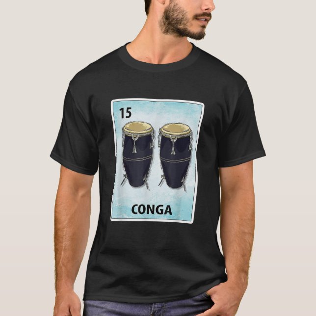 Cartas mexicanas Conga en camiseta (Anverso)