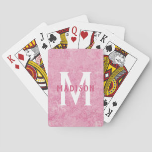 Cartas Monograma y nombre de la baraja de la tarjeta Faux