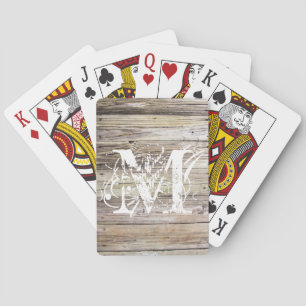 Cartas Monogramadas de Bicicleta de Madera Meteoro