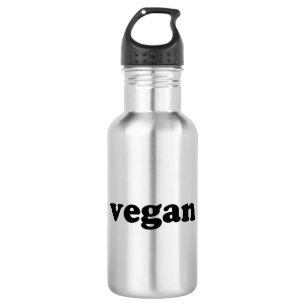 Cartas negras "veganas" botella de agua de acero i