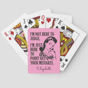 Cartas "No aquí juzgar" la baraja de encargo del nombre y