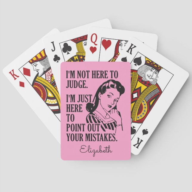 Cartas "No aquí juzgar" la baraja de encargo del nombre y (Reverso)