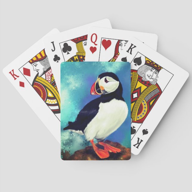 Cartas para jugar a pájaros del atlántico Puffin - (Reverso)