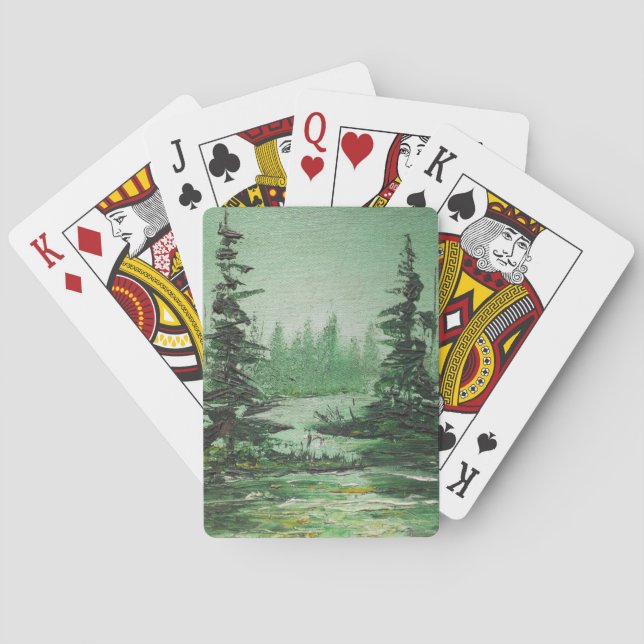 Cartas para jugar Ann Hayes pintando bosque verde (Reverso)