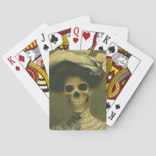 Cartas para jugar de la Dama del Skeleton Gótico