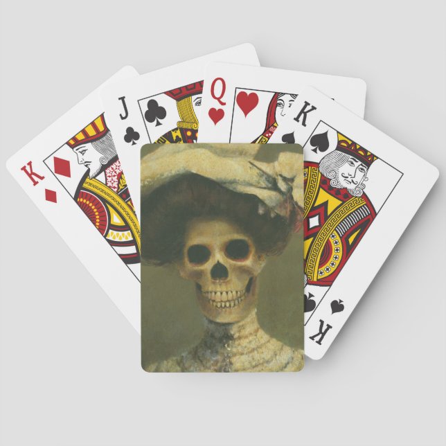 Cartas para jugar de la Dama del Skeleton Gótico (Reverso)