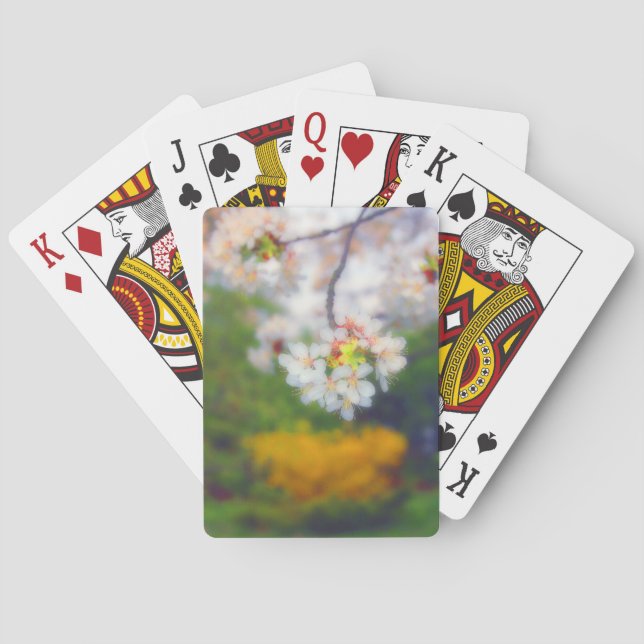 Cartas para jugar en bicicleta con flores de cerez (Reverso)