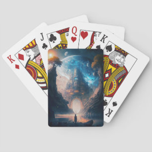 Cartas para jugar en el paisaje del castillo de fa