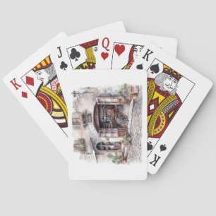 Cartas para jugar en un café italiano
