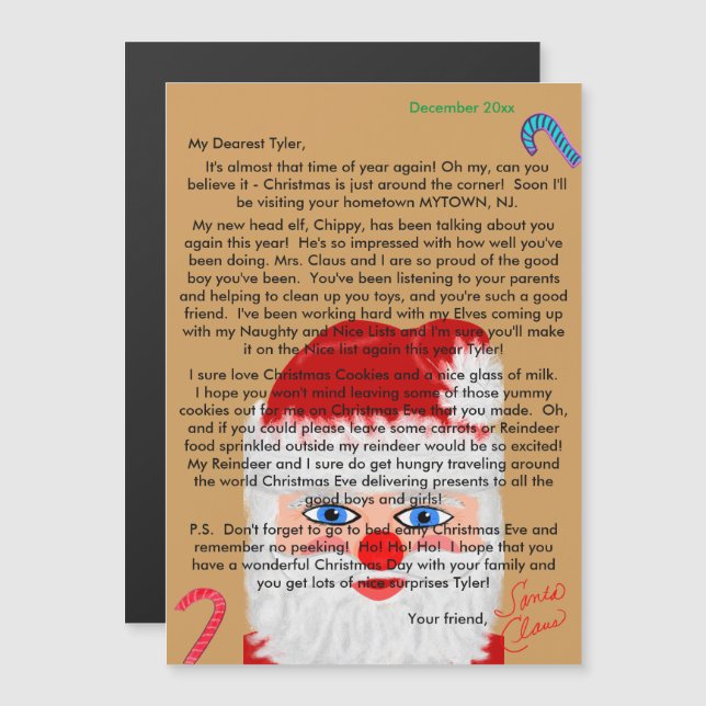 Cartas personalizadas de Santa María (Anverso/Reverso)