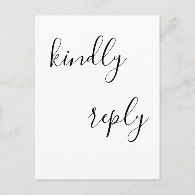 Cartas postales simples de boda rsvp (Anverso)