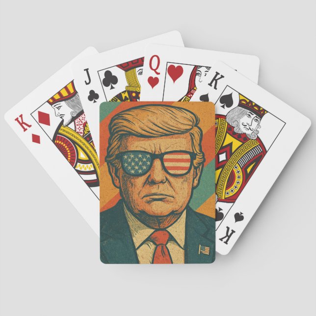 Cartas retro de juego de Trump (Reverso)