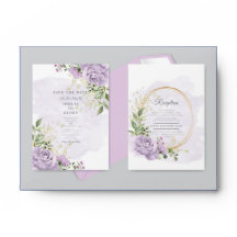 Cartas románticas de invitación a boda floral rosa