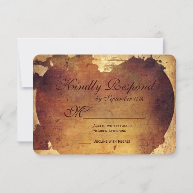 Cartas RSVP de boda cordial en un país ruso (Anverso)
