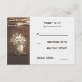 Cartas RSVP de boda de boda de mason mason del ali