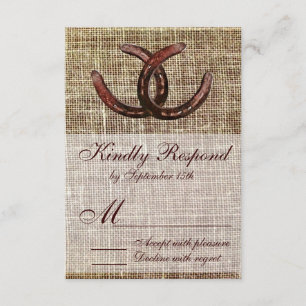 Cartas RSVP de Boda de impresión Rústica de herrad