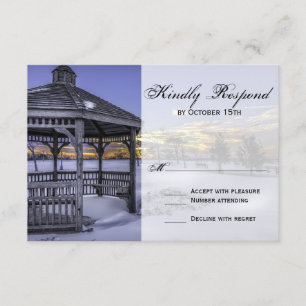Cartas RSVP de Boda de Invierno con Arreglo de Arr