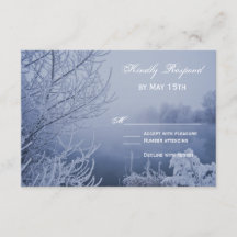 Cartas RSVP de Boda de Invierno de Hielo Snow Lake