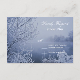 Cartas RSVP de Boda de Invierno de Hielo Snow Lake