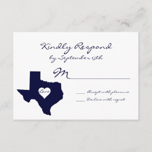 Cartas RSVP de boda de la Marina Temática de Texas