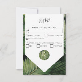 Cartas RSVP de Boda de Madera Tropical que deja ve