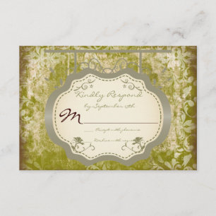 Cartas RSVP de boda de Rótulo antiguo con problema