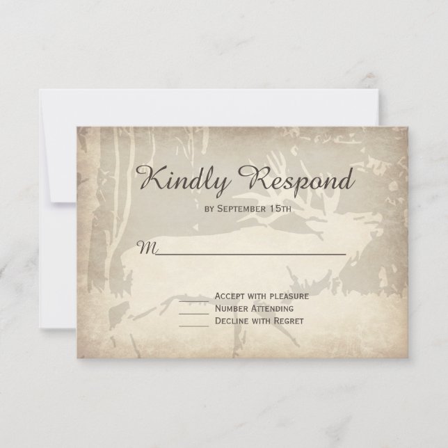 Cartas RSVP de Boda de Vida Silvestre en caza de a (Anverso)