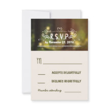 cartas RSVP de boda encantadas en el bosque rústic