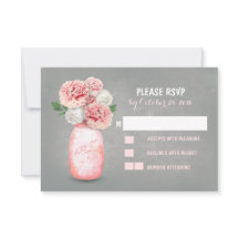 Cartas RSVP de boda lindo casamiento con tarro de 