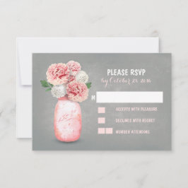 Cartas RSVP de boda lindo casamiento con tarro de