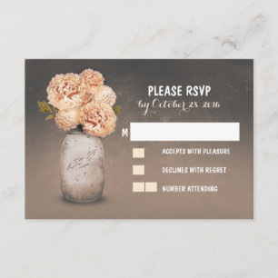 Cartas RSVP de boda lindo casamiento con tarro de 