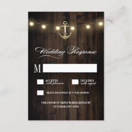 Cartas RSVP de Boda Rústica de Ancla Náutica Vinta