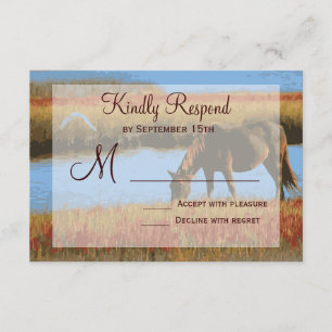 Cartas RSVP de Boda Rustica de Caballo de Otoño